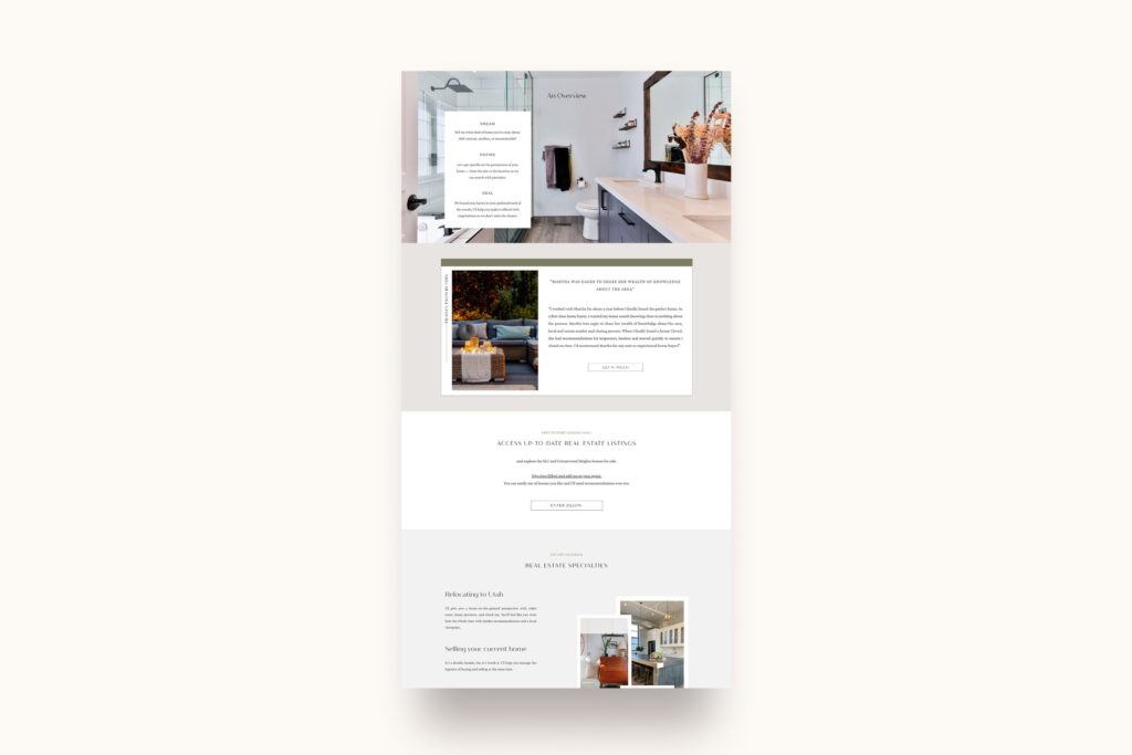 Custom Showit Website Design for Realtors, The Kate Collective, Custom Showit Website